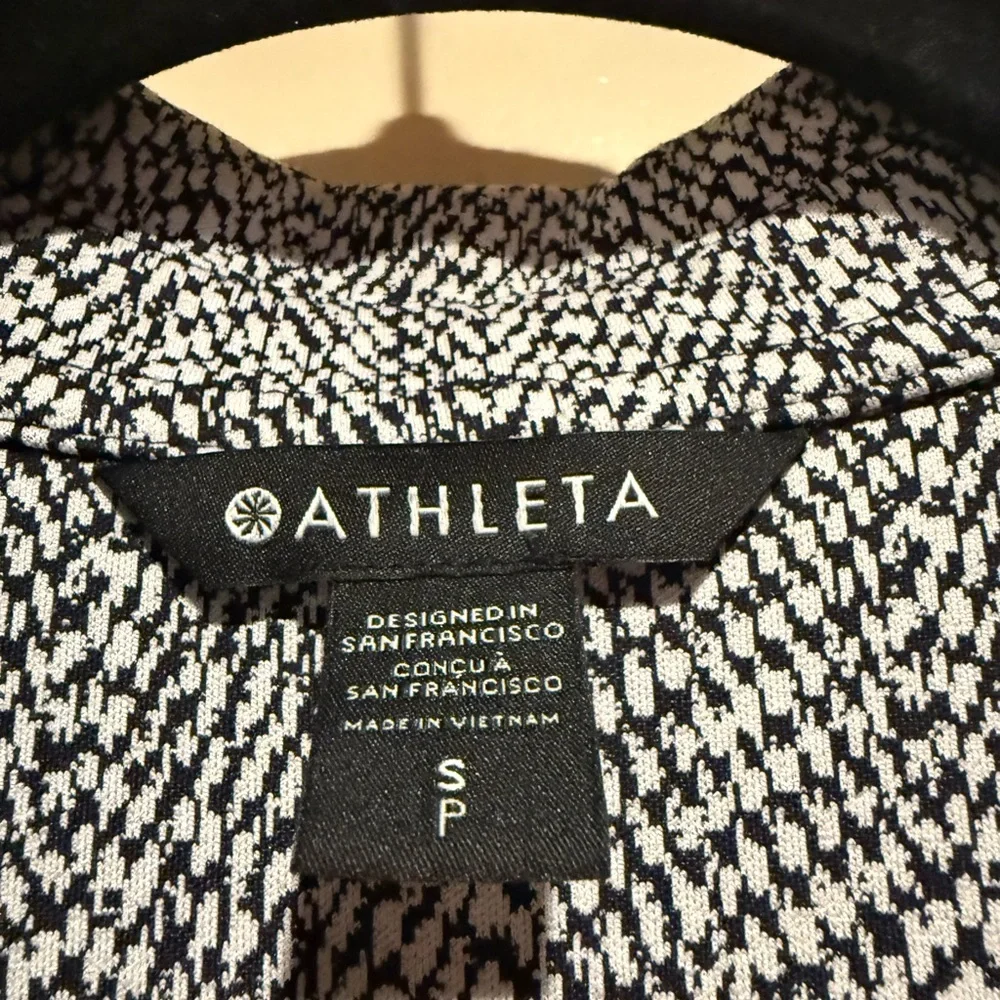 Athleta Textured Shirt Jacket Braiden black & white button down - Picture 6 of 8